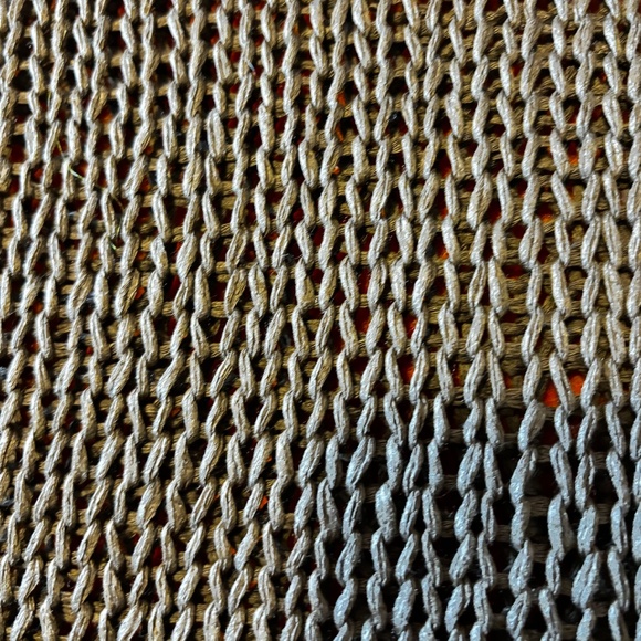 Brown ribbon mesh weave cropped sweater made in Italy NWT - Picture 4 of 7